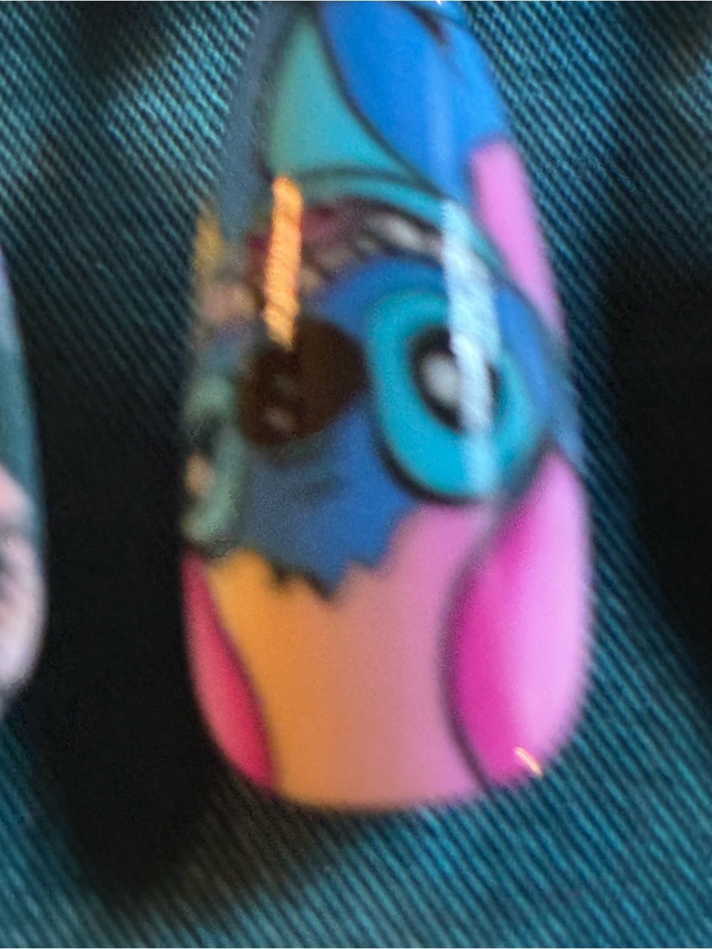 Disney Pink, Blue & Yellow Cute Character Nail Art